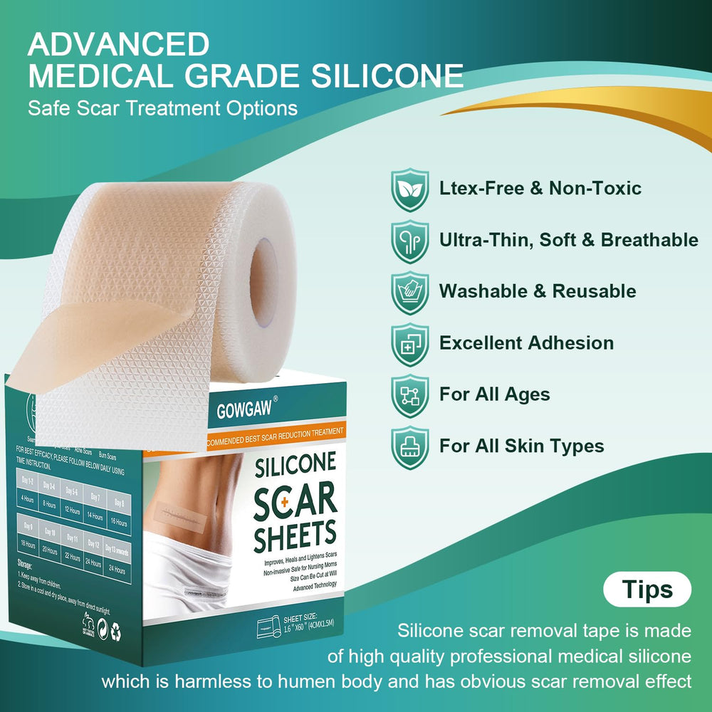 Gowgaw bande silicone cicatrice: application facile et repositionnable.