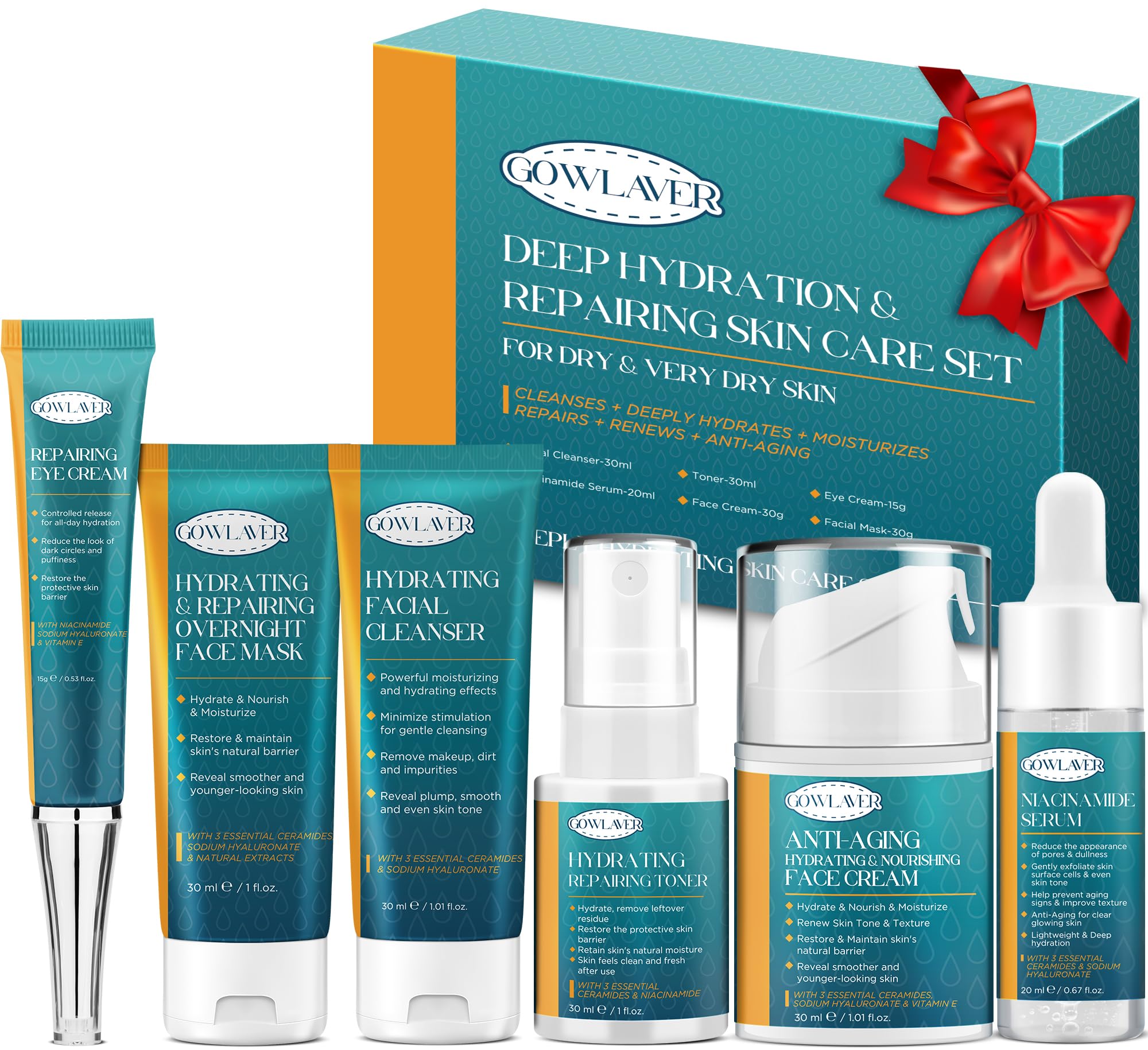 Kit soin GOWLAVER pour adolescents, ensemble hydratant et douceur cutanée.