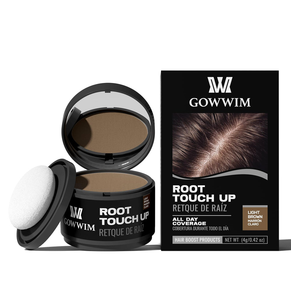 gowwim Hairline Powder Brun Clair racines: couverture précise des racines pour un look naturel.