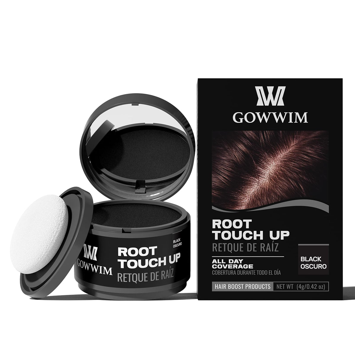 gowwim Poudre Ligne Cheveux Noire avec applicateur fin couvre rapidement les zones clairsemées