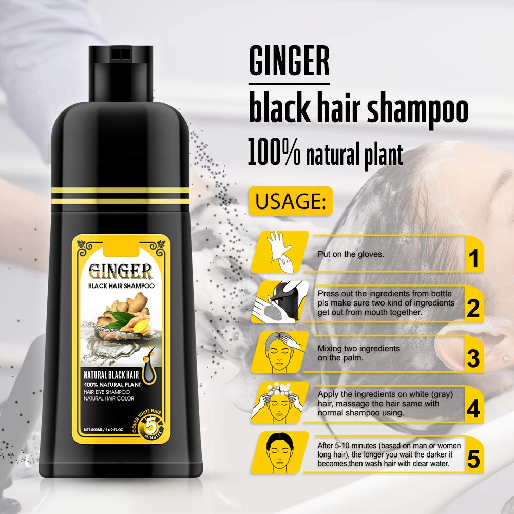 Gowwim noir gingembre, rinçage facile après coloration.