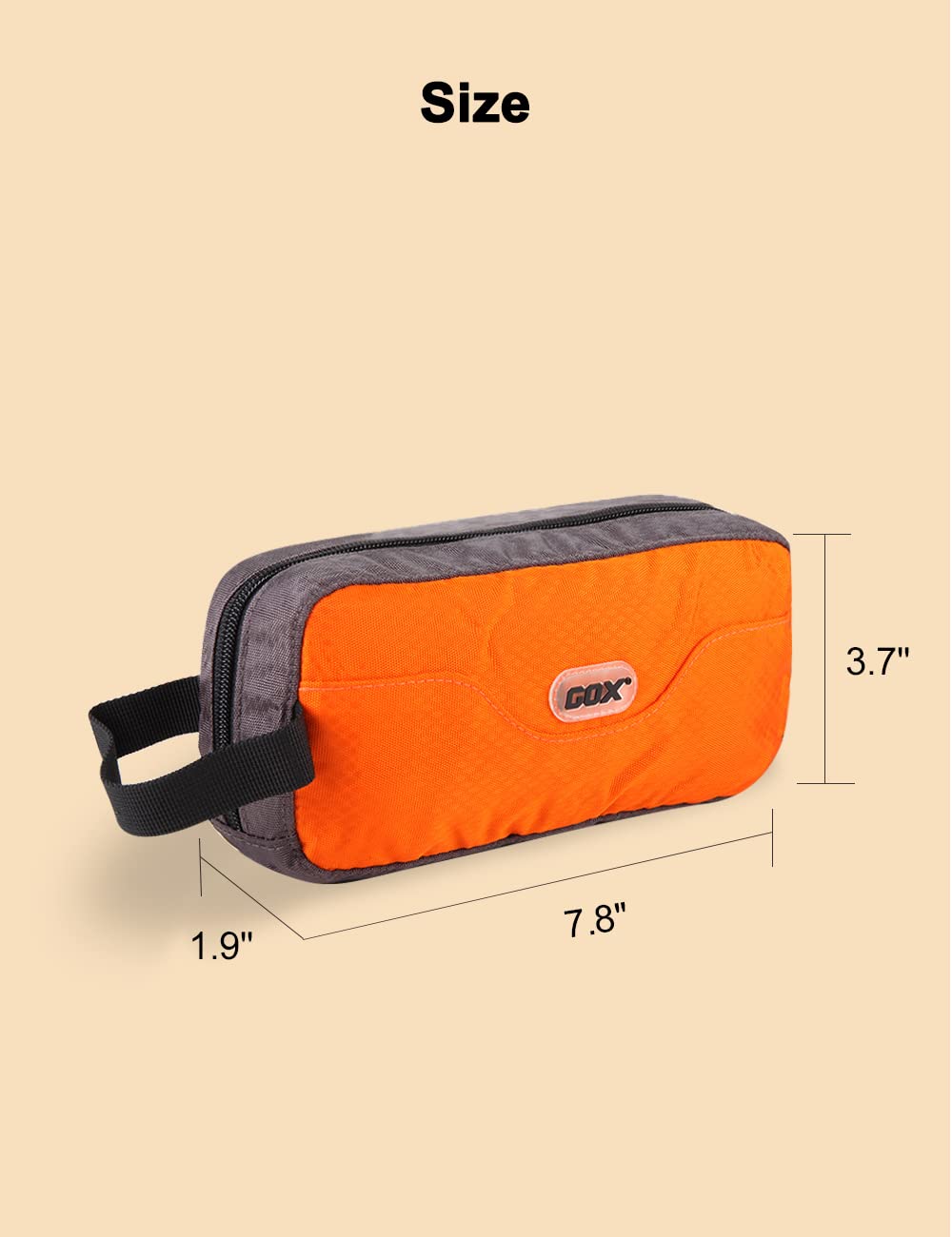 GOX dimensions compactes environ 20 cm × 9 cm × 5 cm.