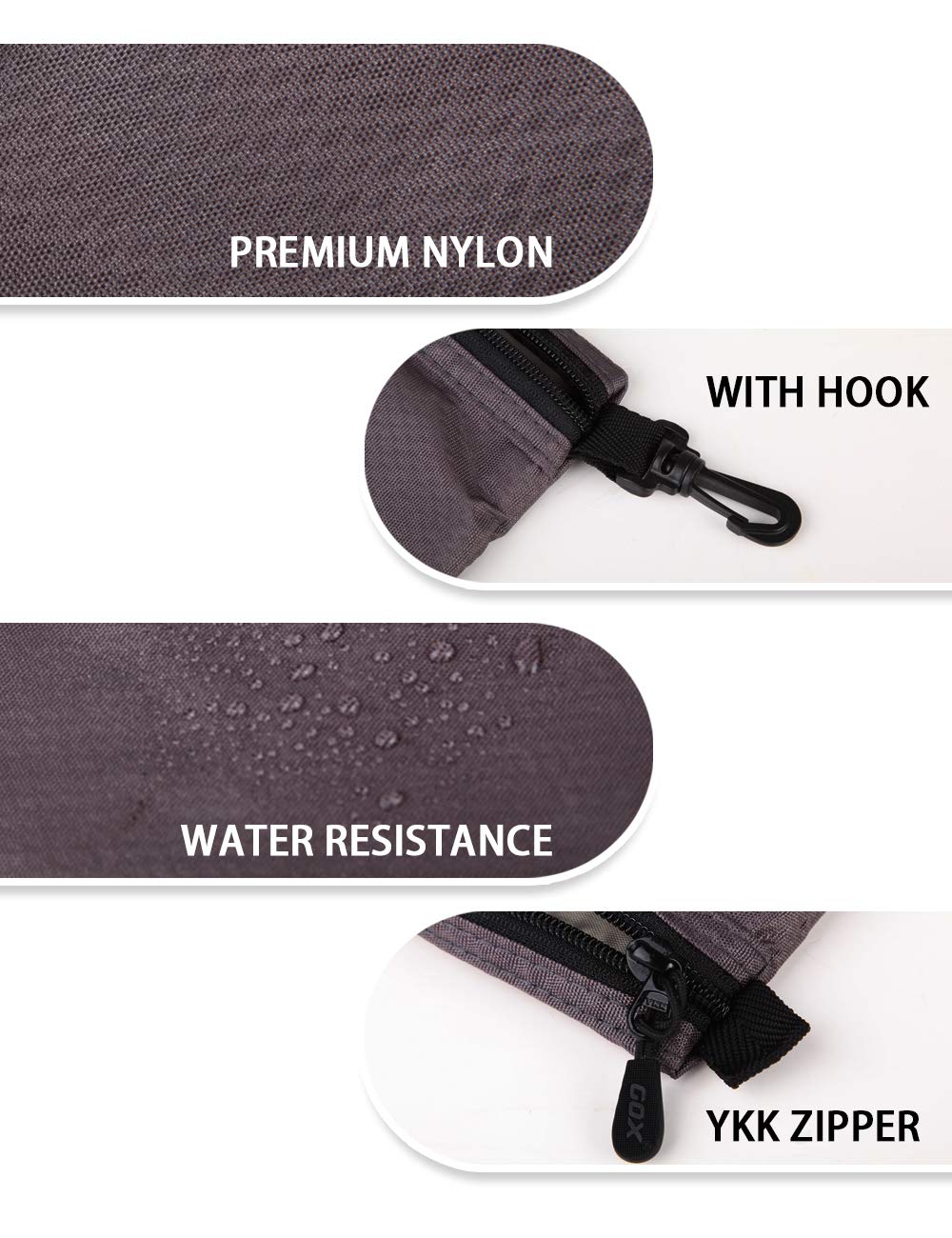 GOX pochette rangement quotidien, espace pour câbles et clés.