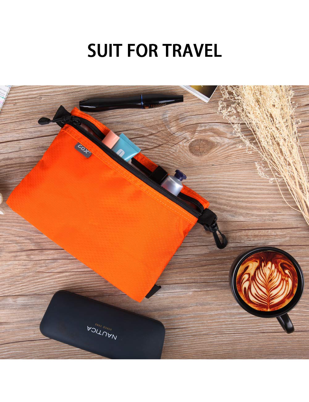 GOX pochette toilette homme, organisation interne elastiques visibles, rangement rapide des accessoires
