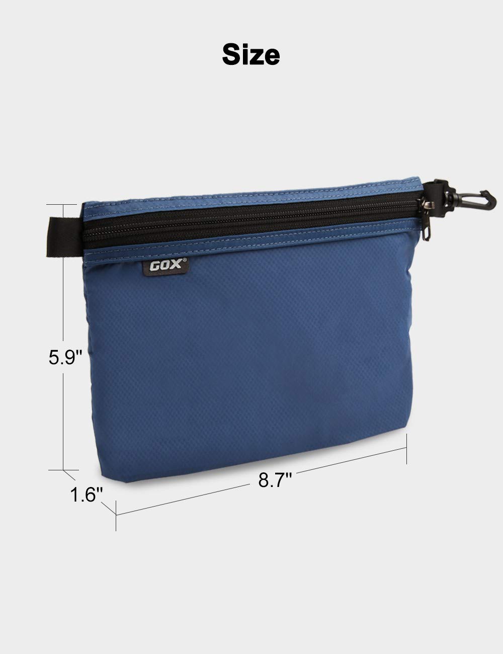 GOX sac toilette voyage format compact, se glisse facilement dans la valise.
