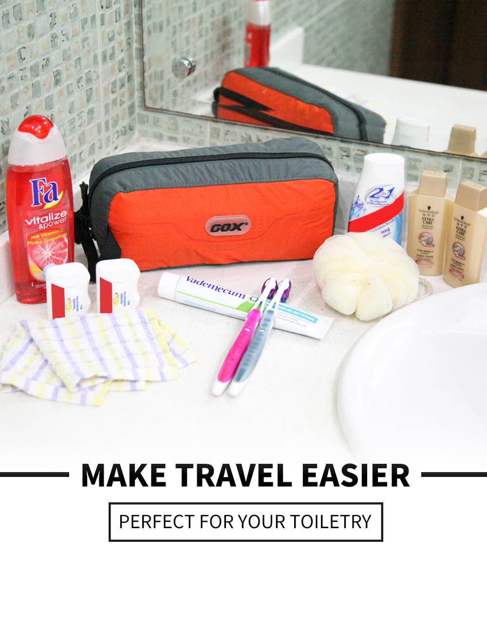 GOX Travel pochette avec intérieur organisé et poches mesh