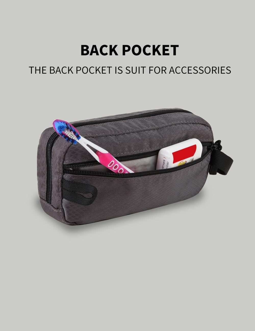 GOX Trousse de toilette orange avec poches filet internes pour l'organisation.