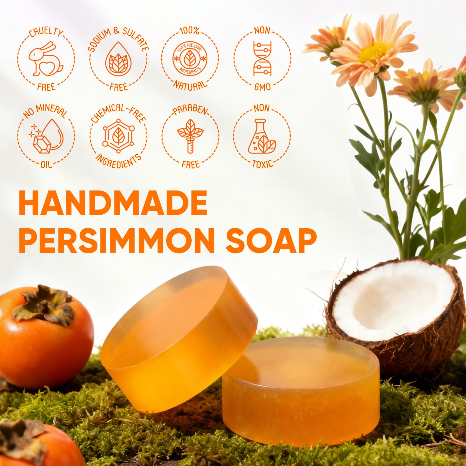 GPP Savon Persimmon mousse légère et hydratante pour le visage et le corps.