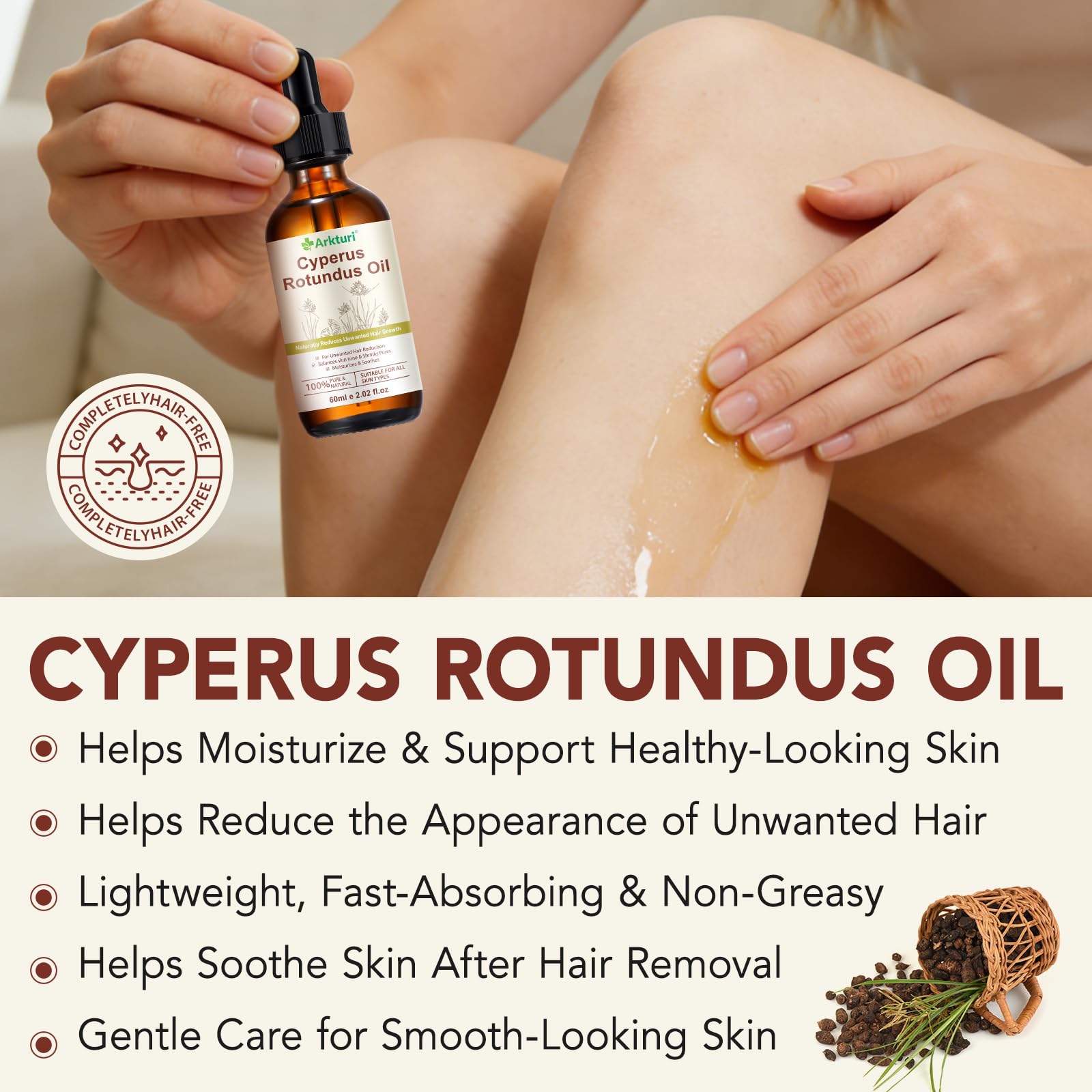 GPUPFJPW Cyperus Rotundus – réduction des pores, peau plus lisse.