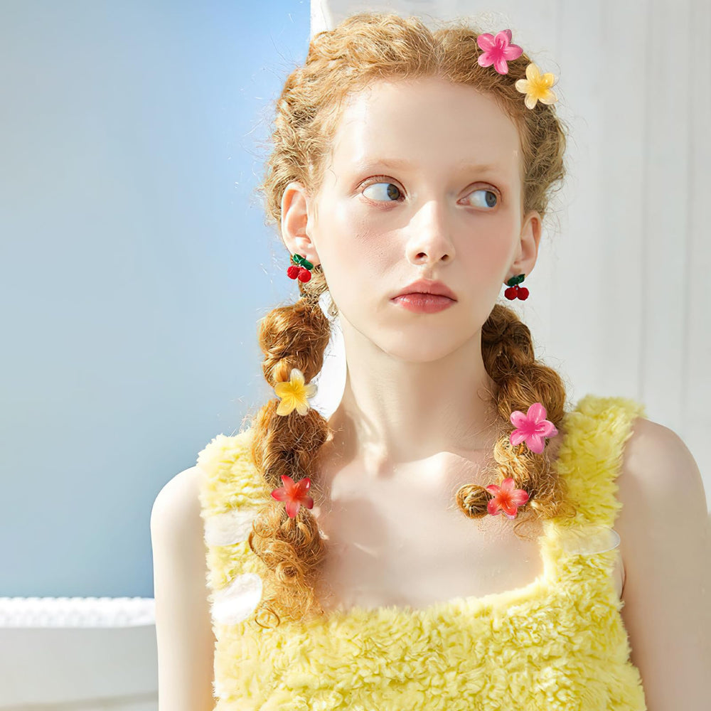 GQLV pinces cheveux petites fleurs, détail charmant pour queue de cheval.