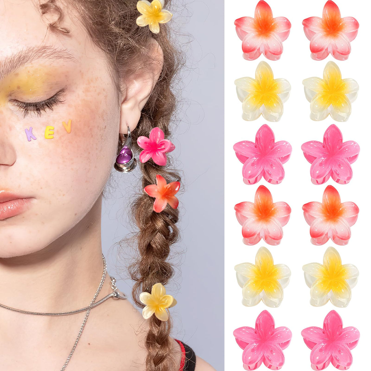 GQLV pinces fleurs mini 12pcs, maintien léger pour cheveux fins et épais.