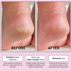 Grace & Stella masque-pieds-peel: texture crème Lavande, exfoliation en douceur.