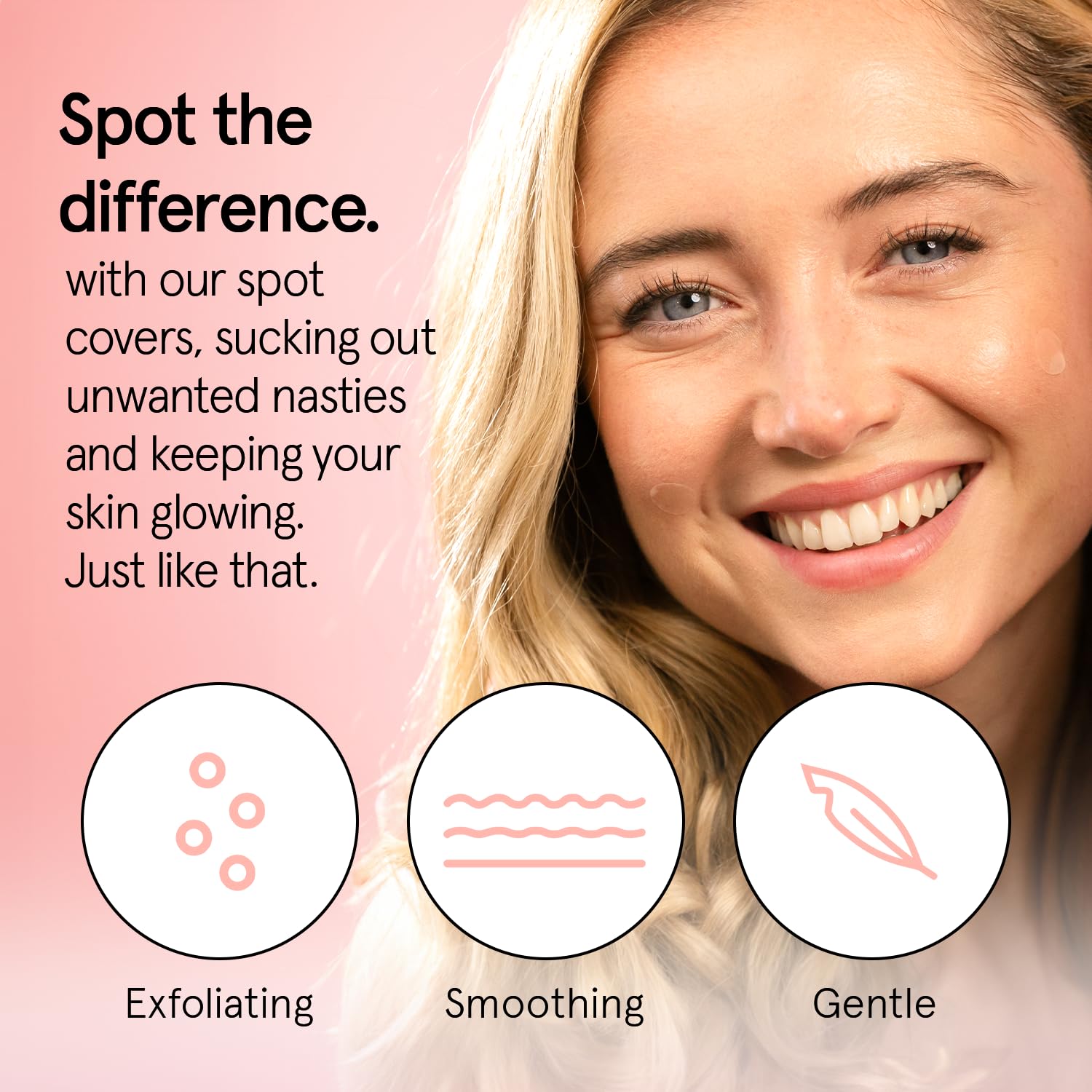 Grace & Stella patch hydrocolloide absorbe fluides, aide à l’apparence des boutons.