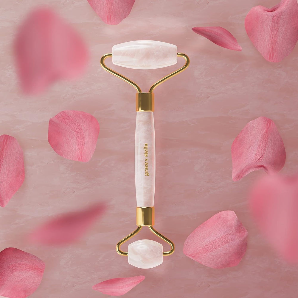 Grace & Stella rouleau visage rose quartz réduit les poches sous les yeux