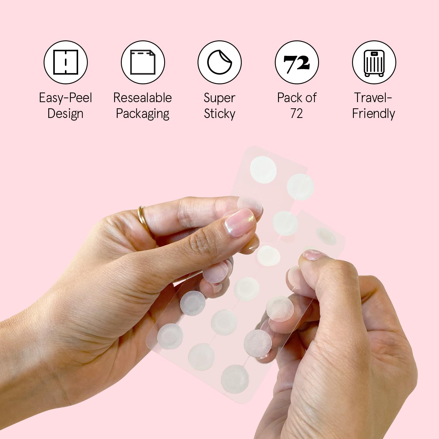 Grace & Stella application discrète sur bouton pour visage.