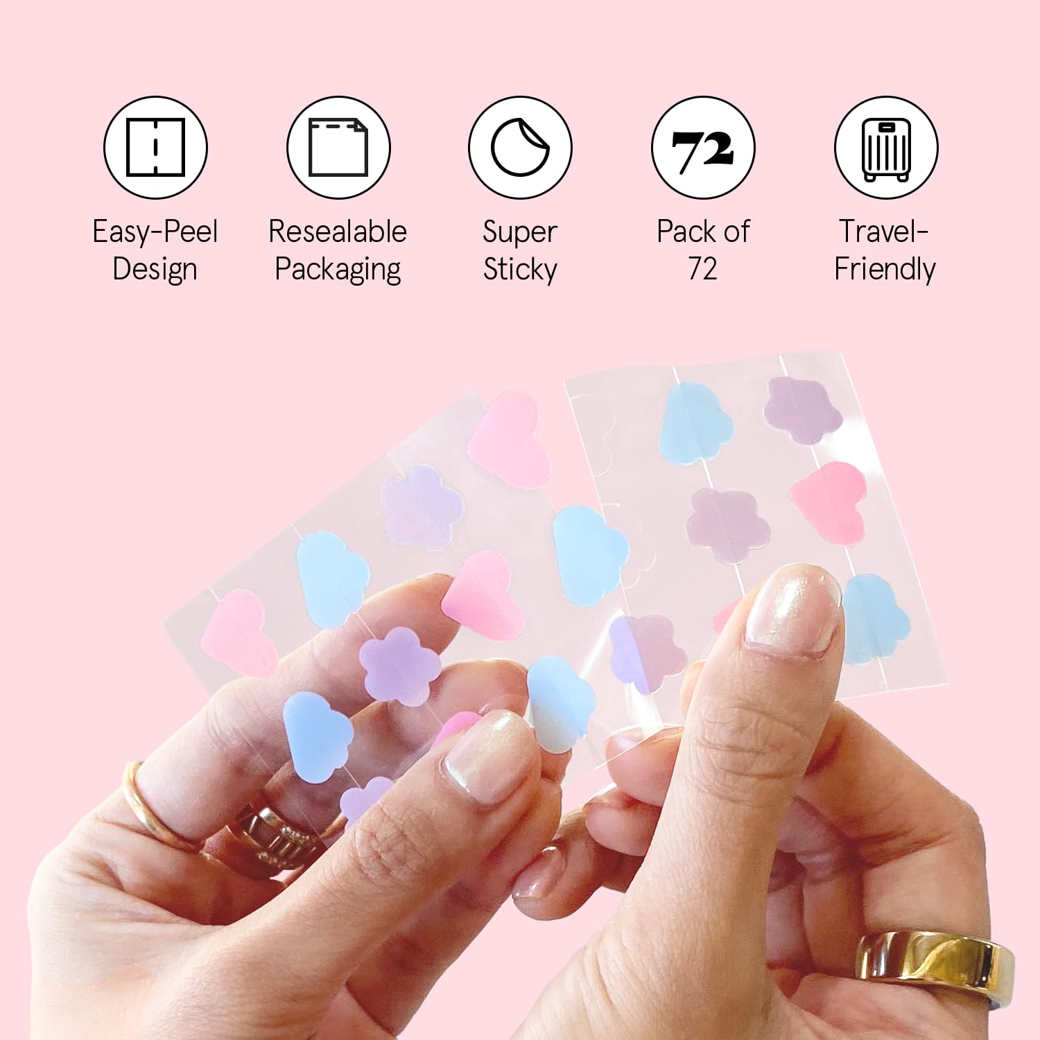 Grace & Stella application rapide, patch hydrocolloïde usage quotidien sans effort.