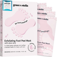 Grace & Stella masque-peel-pieds : exfoliation douce pour pieds lisses.