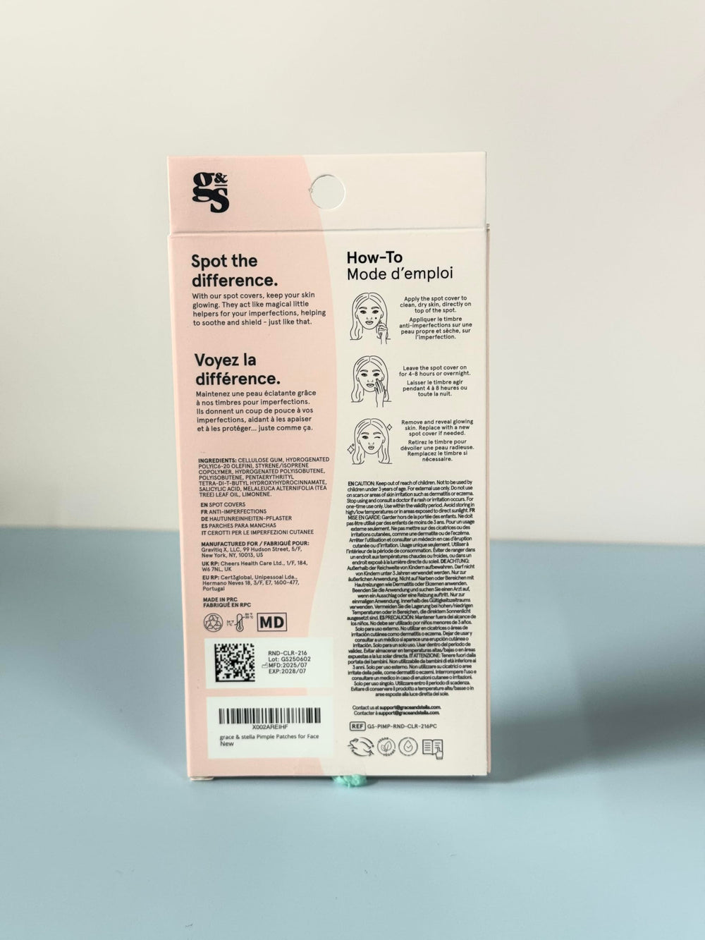 Grace & Stella pansement zones imperfections visage, couverture légère et durable