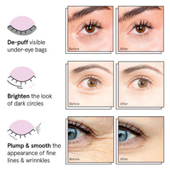 Application des patchs Grace & Stella pour un regard plus frais après utilisation.