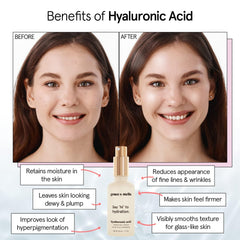 Absorption rapide du sérum hyaluronique Grace & Stella après application.