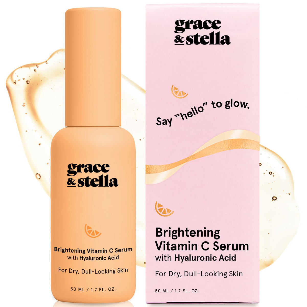 Grace et Stella Sérum vitamine C visage : bouteille lumineuse prête à l'application quotidienne