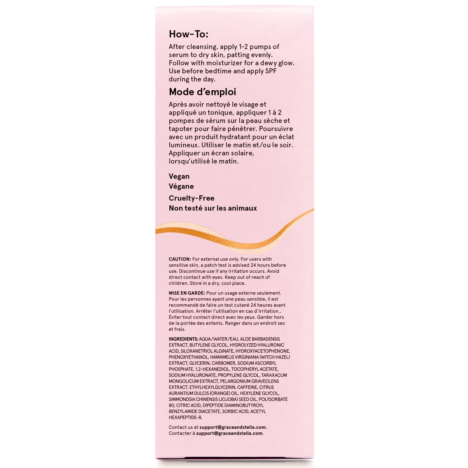 Grace et Stella Sérum vitamine C visage : effet éclat subtil et hydratation globale