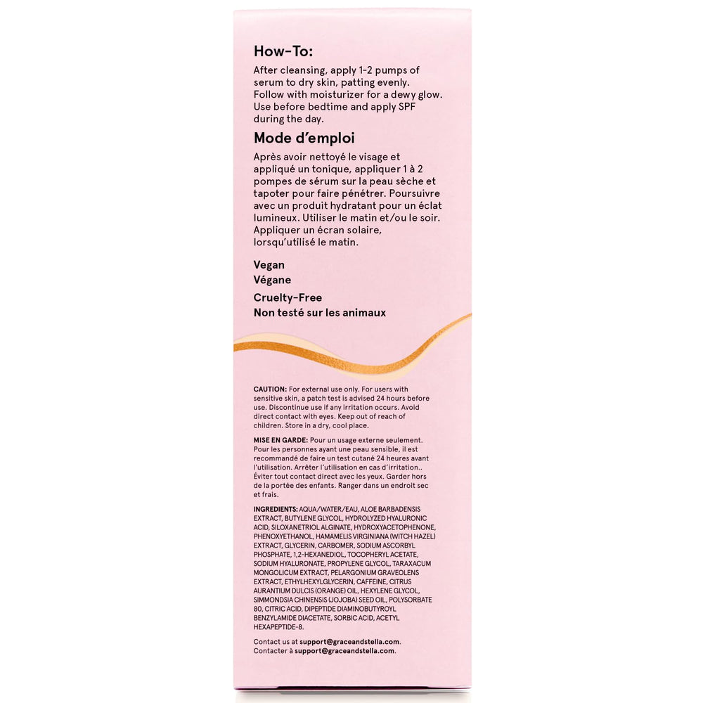 Grace et Stella Sérum vitamine C visage : effet éclat subtil et hydratation globale