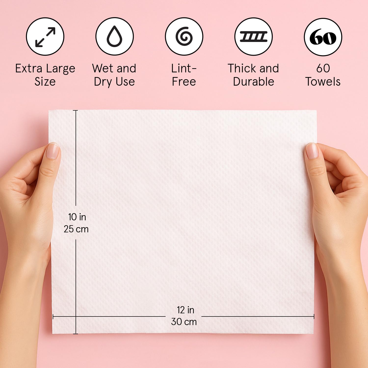 Utilisation humide ou sèche Grace et Stella serviettes visage jetables
