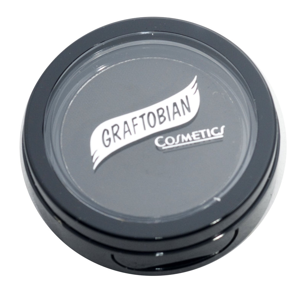 Graftobian Cake Eyeliner applied with a wet brush for precise bold lines.