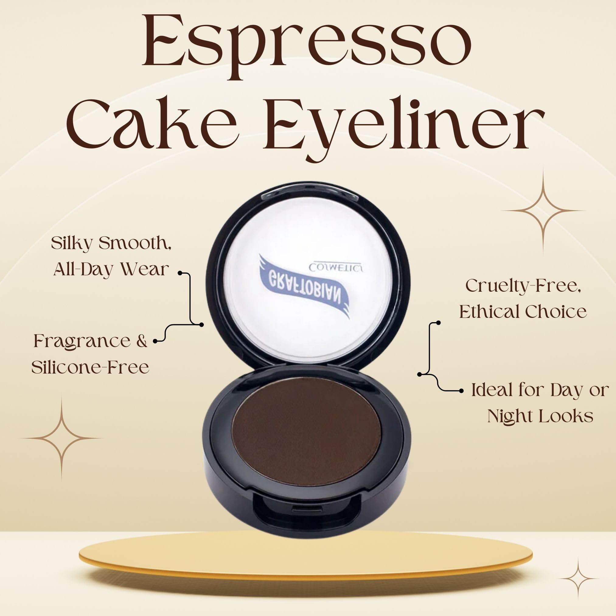Graftobian Cake Eyeliner blanc Starck, poudre lumineuse pour illuminer le regard.