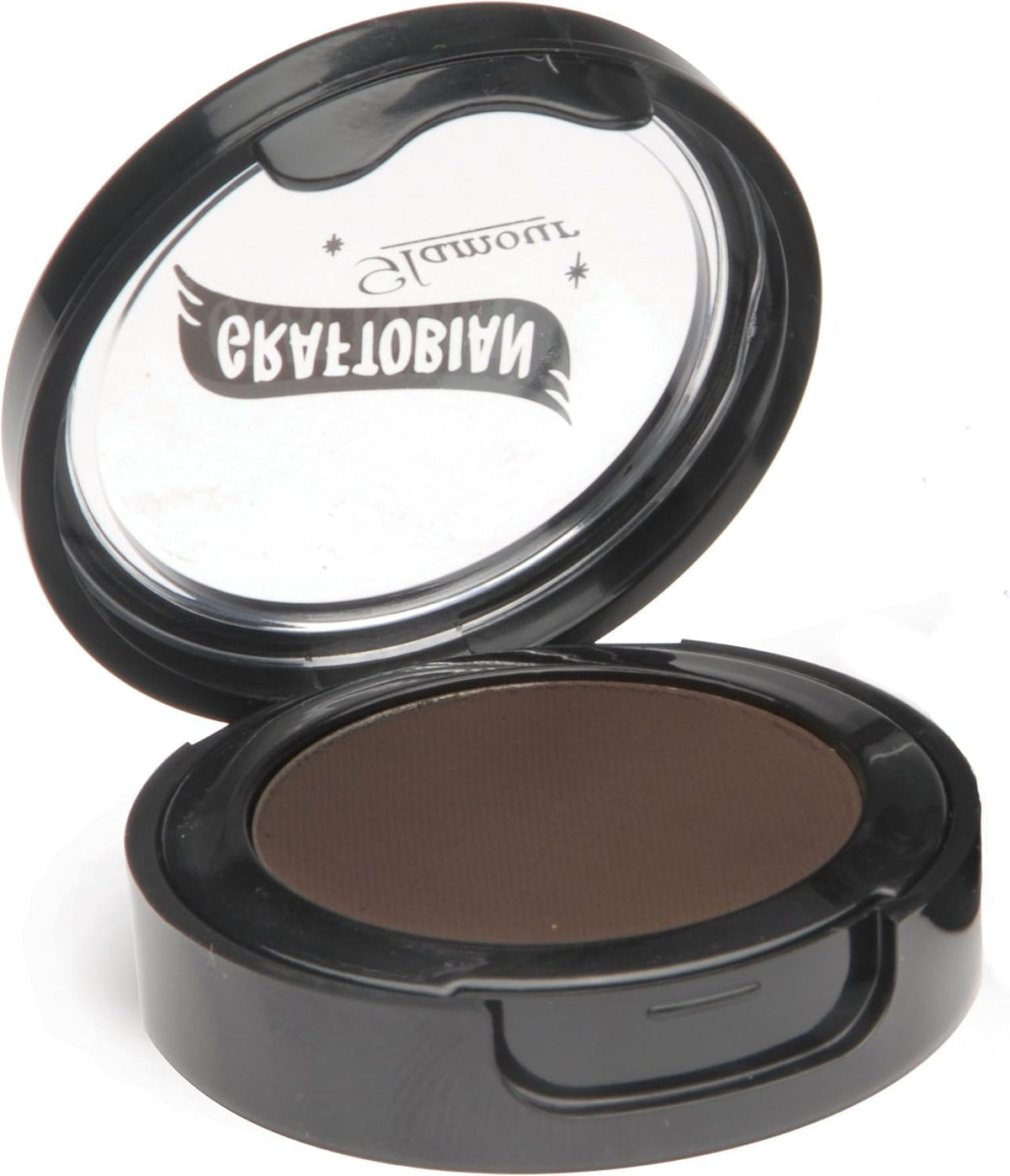 Graftobian Cake Eyeliner Espresso brun, pinceau humide, ligne précise et durable.
