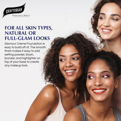 Graftobian HD Glamour Creme, pinceau, application précise et professionnelle.