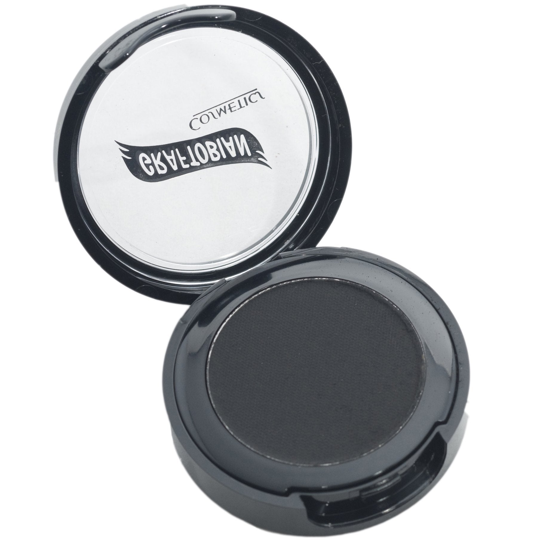 Graftobian Jet Black Cake Eyeliner close-up, smooth texture for all-day wear.
