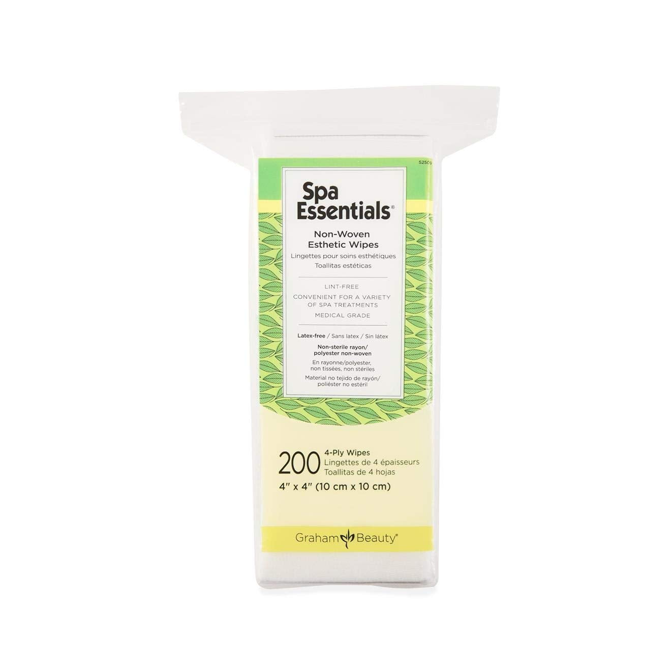 Les lingettes Graham Spa Essentials non tissées offrent démaquillage doux et hygiénique.