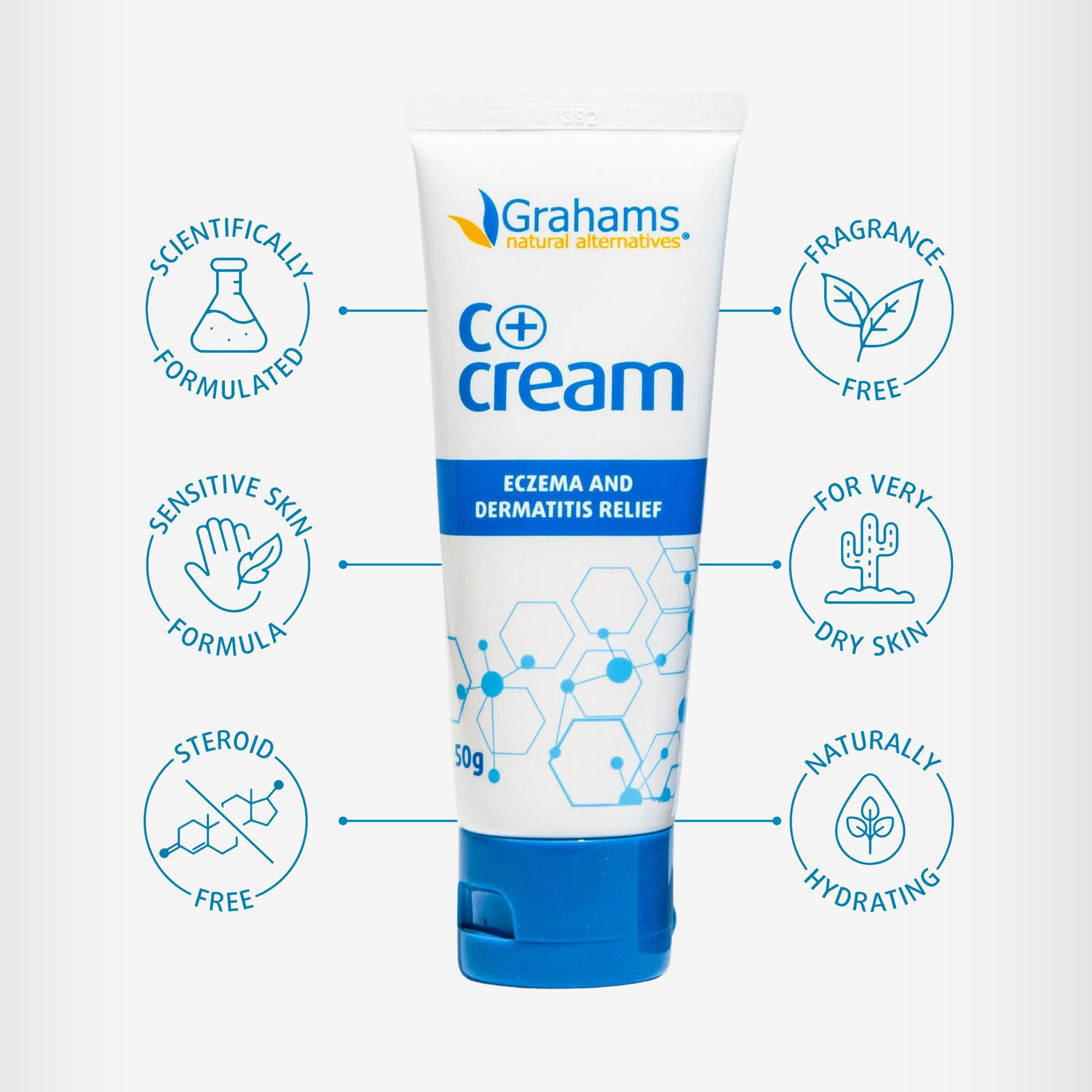 Grahams Natural C+ Crème – application corps, zones sèches et irritées.