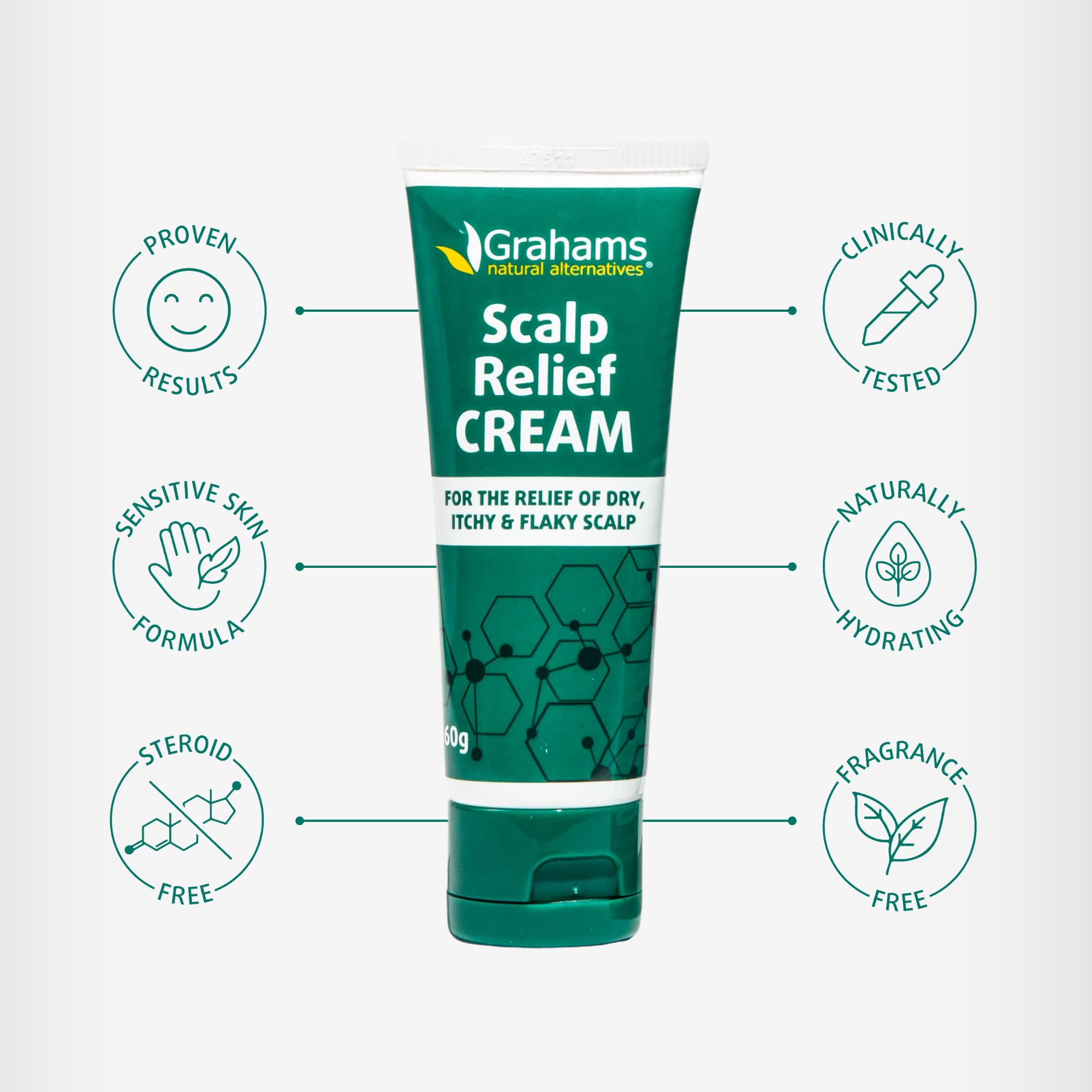 Grahams Natural Crème Relief sur cheveux humides favorise absorption et action ciblée.