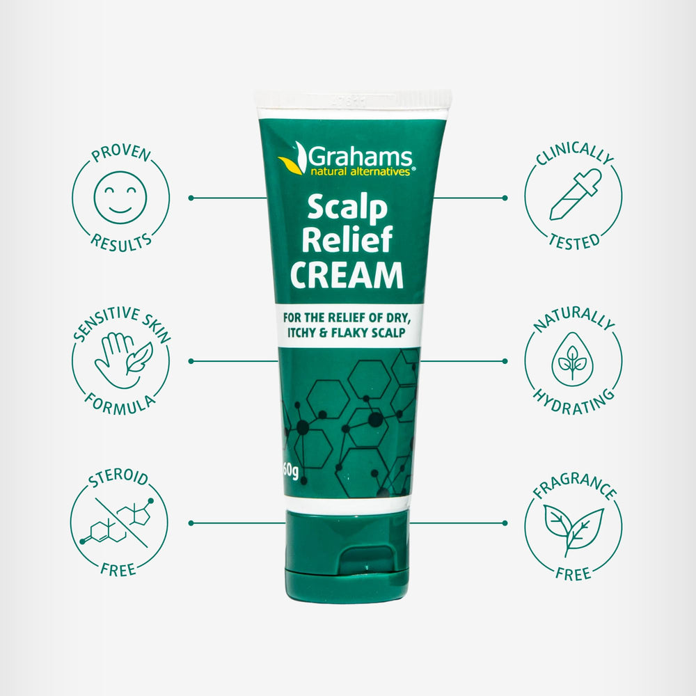 Grahams Natural Crème Relief sur cheveux humides favorise absorption et action ciblée.