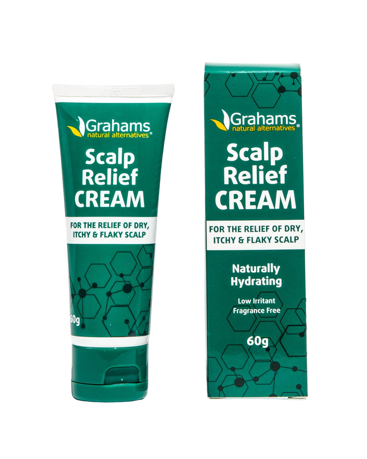 Grahams Natural Crème Relief Cuir Chevelu, bouteille 2-11oz apaise démangeaisons et sécheresse.