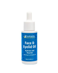 Grahams Natural – huile visage et yeux, flacon hydratant pour peau sensible.