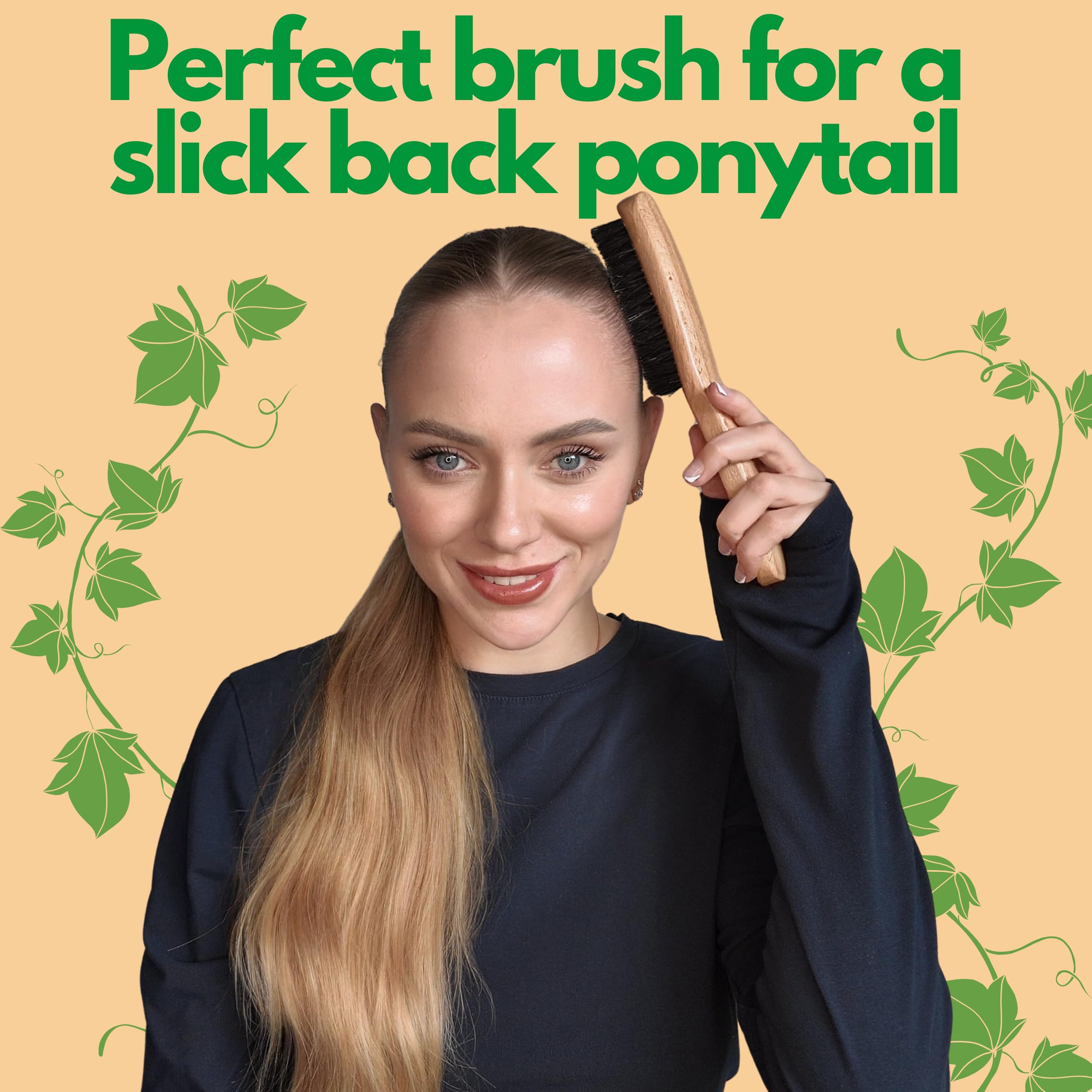 Brosse GranNaturals masse le cuir chevelu et répartit les huiles naturelles.