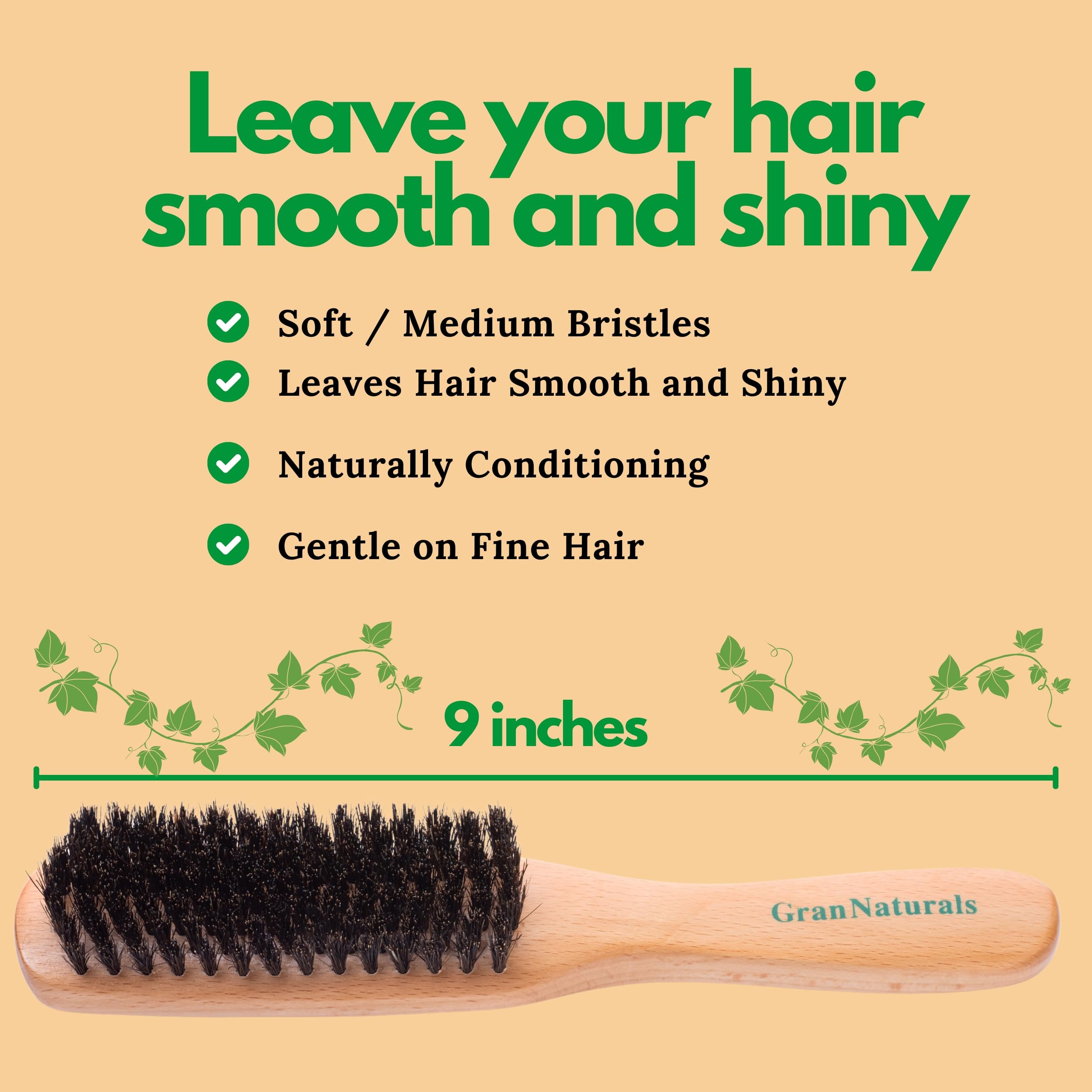 Brosse polyvalente GranNaturals adaptée à tous les types de cheveux.