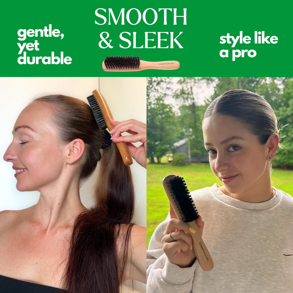 Brosse GranNaturals pour pompadour lisse et sans effort.