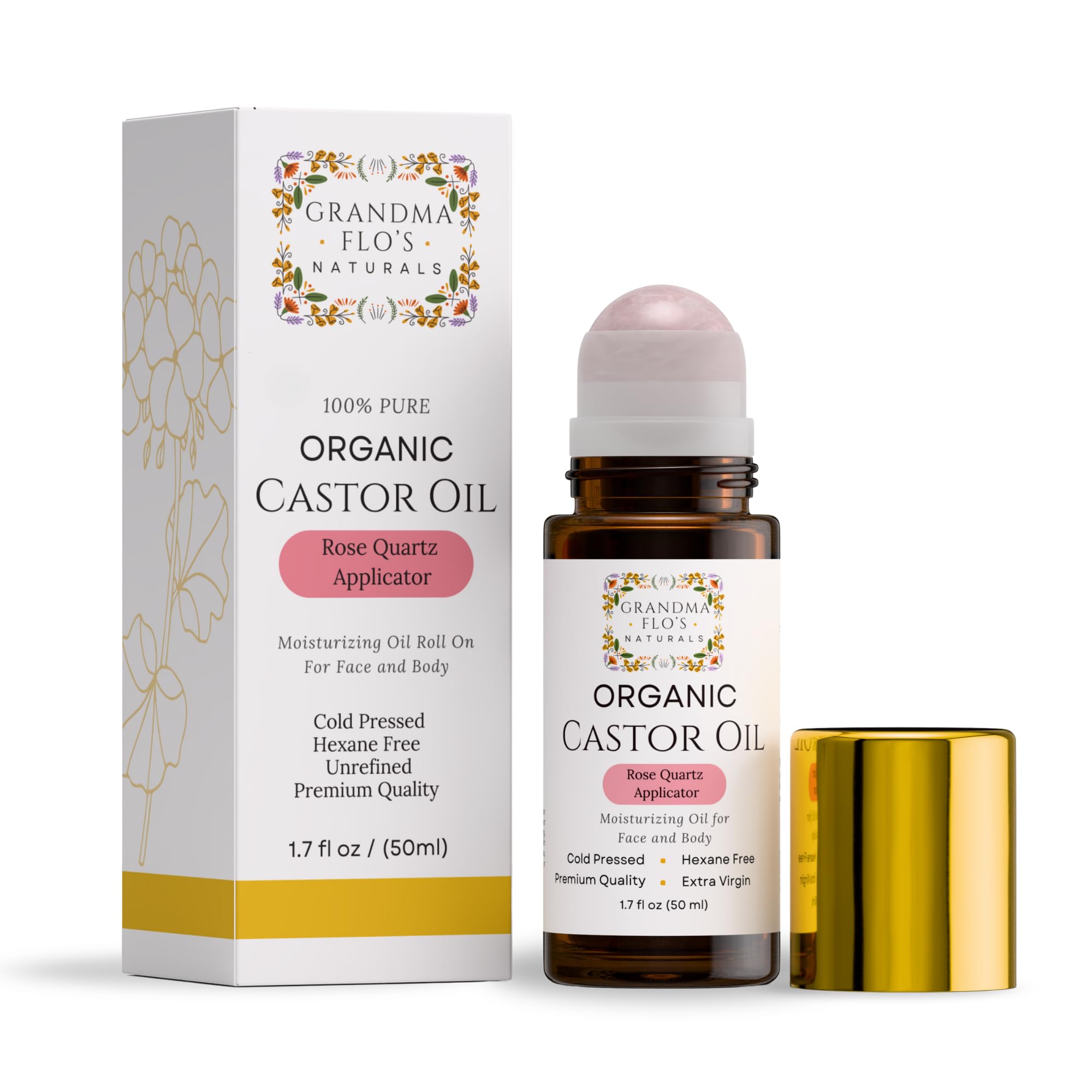Moment de détente grâce à la bille-roulante quartz rose Grandma Flo's Naturals.