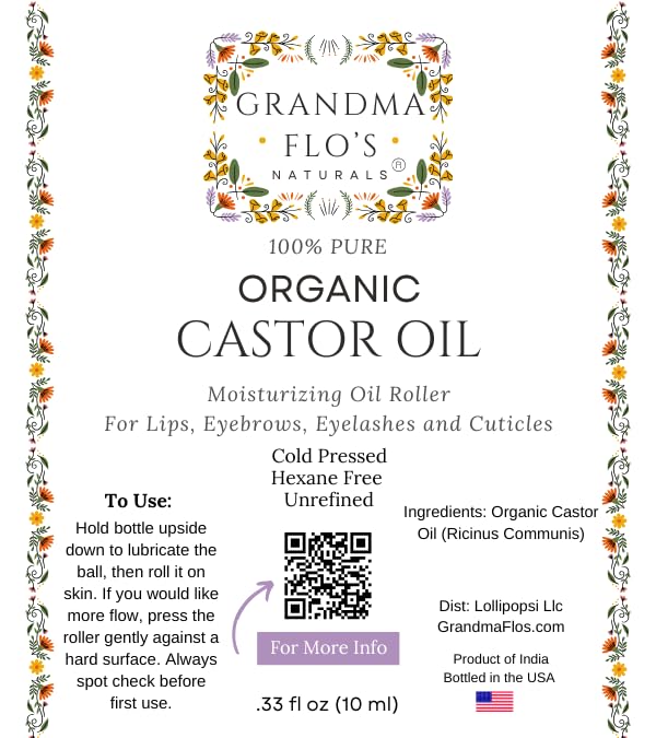 Grandma Flo's Naturals huile de ricin, application douce et massage léger.