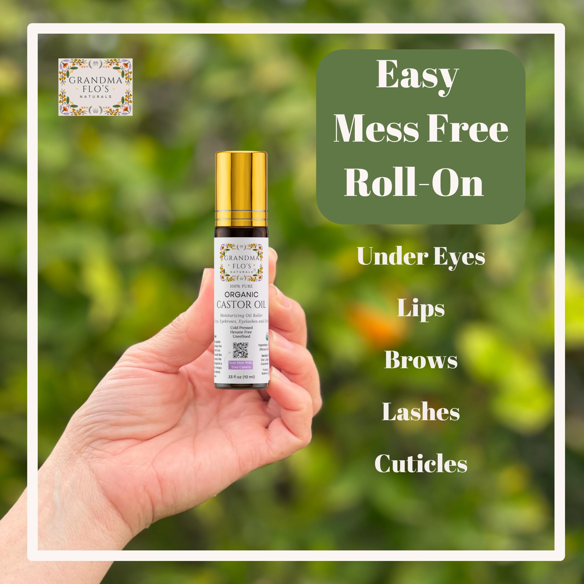 Grandma Flo's Naturals huile de ricin, format voyage 10 ml.