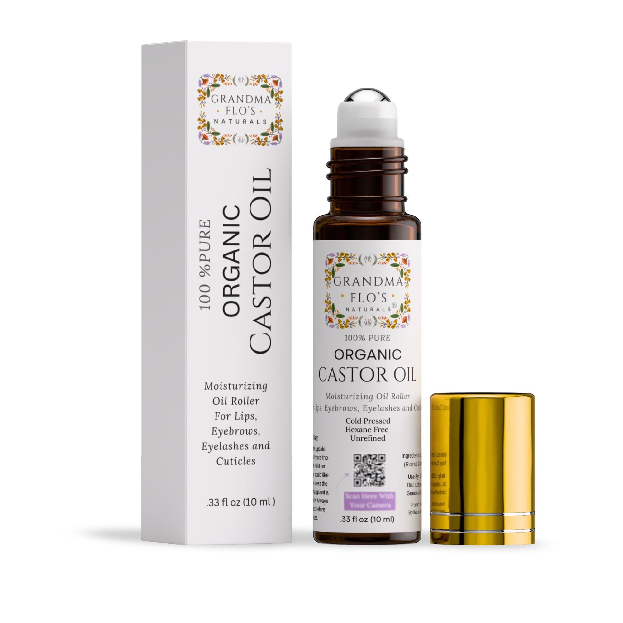 Grandma Flo's Naturals huile de ricin pure et biologique, sans hexane.
