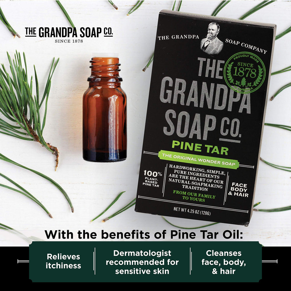 The Grandpa Soap Company Pine Tar Bar texture douce prête à l’emploi