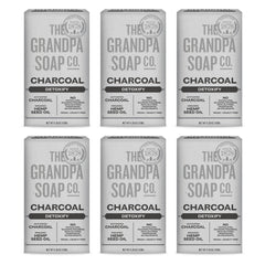 Grandpa Soap Company Charbon actif barre menthe huile chanvre, purifie les pores