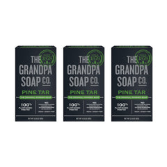 The Grandpa Soap Company Pine Tar Bar emballage: rituel quotidien pratique.
