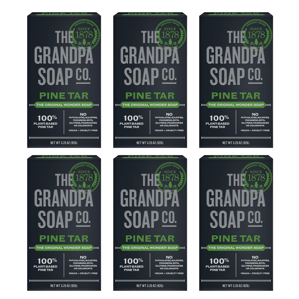 The Grandpa Soap Company Savon goudron-pin emballage prêt à offrir